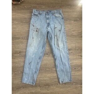 VTG Levis 550 Orange Tab 90s Relaxed Tapered Leg Jeans Paint 34x32 READ Distress
